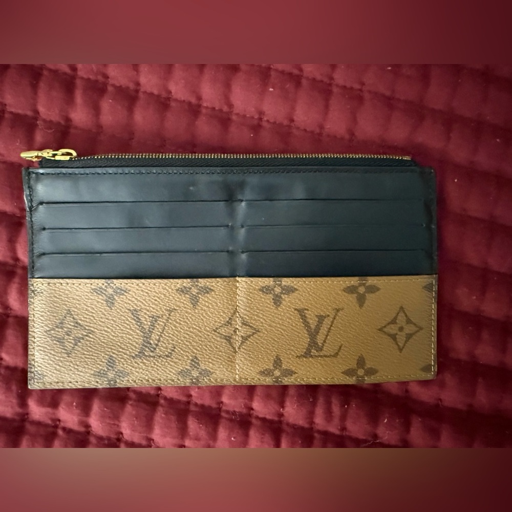 Louis Vuitton Black and Tan Monogram wallet